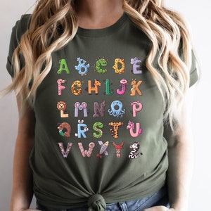 Alphabet Shirt, ABC Shirt, Animals Alphabet T-Shirt, Kingergarten Teacher Shirt, Alphabet Shirt for Teachers, Tescher Shirt, Kids Shirt