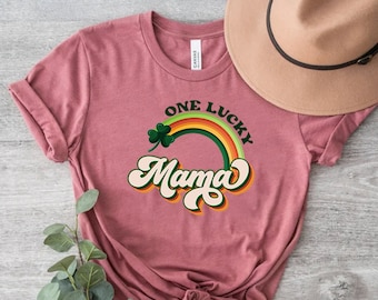 Retro One Lucky Mama Shirt, St. Patrick's Rainbow, Funny St Patrick's Day Shirt, Shamrock Shirt, St. Patrick's Day Mama Shirt, Women T-shirt