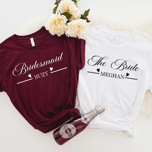 Bridesmaids Shirt, Bridesmaid Custom Tshirts, Wedding Custom Shirts, Maid Of Honor Shirt, Bridesmaid Gift,Bridal Party Shirts, Bride&#39;s Babes