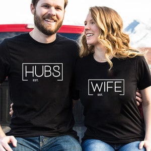 Wife Hubs Shirts, Custom Husband and Wife Shirts, Honeymoon Shirts, Mr and Mrs Shirt, Newlywed Shirts, Bride Groom Shirts, Wedding Shirt