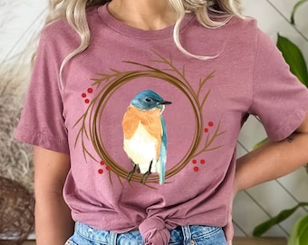Bird Shirt, Bird Nest Tee, Watercolor Bird Branches, Bird Home Tshirt, Bird Cage, Bird Lover Shirt, Nature, Peace, Cute Bird, Gift For Bird