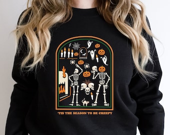 Es la época de los espeluznantes, camiseta de Halloween "Muerto por dentro", camiseta negra de Halloween, camiseta divertida de Halloween, camiseta de Halloween, camiseta vintage de Halloween.