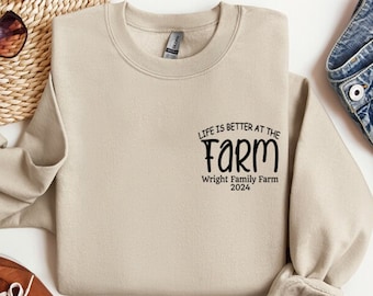 Farm Est Custom Shirt, Customizable Farm Name Est Shirt, Life Is Better On The Farm Tee, Farm Matching Family Shirt, Pocket Farmer Shirt
