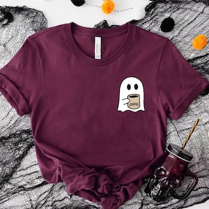 Cute Spooky Coffee Sweatshirt, Womens Ghost Sweatshirt, Spooky Season, Fall Coffee Lover Shirt, Halloween Party Shirt, Fall Graphic Shirt