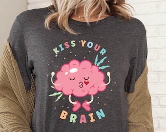 Teacher Shirts, Teacher Appreciation Gift, Teacher T-shirts, Teacher Gifts, Teaching Squad Shirt, Kiss Your Brain Shirt, Retro Teacher Shirt