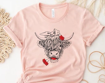 Cute Cow Shirt, Heifer Sweatshirt, Highland Cow Shirt, Cow Gifts For Her, Farm T-shirt, Ranch Tee, Farmer, Cowgirl, Bull Shirt, Cow T-shirt