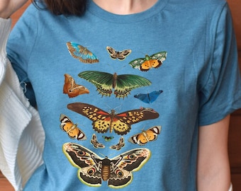 Moth Shirt, Cottagecore Shirt, Bug Shirt, Aesthetic Shirt Insect Shirt Moth Tees Cottage Core Shirt Goblincore Clothing Dark Academia Shirt