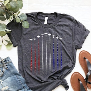 Red White Blue Air Force Flyover Men&#39;s T-shirt Air Force Shirt, Airplane Show Shirt, Independence Day Shirt, Freedom Shirt, Patriotic Shirt