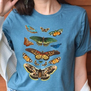 Moth Shirt, Cottagecore Shirt, Bug Shirt, Aesthetic Shirt Insect Shirt Moth Tees Cottage Core Shirt Goblincore Clothing Dark Academia Shirt