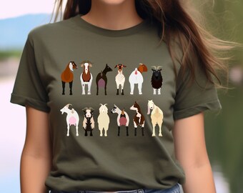 Goats Shirts, Goat Lover Shirt, Cute Goats Shirt, Farm Animal Shirt,Farmer Girl Shirt, Farm Animal Tshirt for Women, Funny Goat Kid Shirt