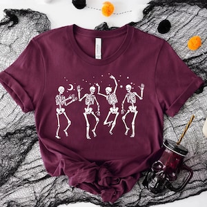 Halloween Party Dancing Skeleton Shirt, Skeletons Happy Halloween Shirt, Halloween Tee, Skeleton Dancing Halloween Shirt, Halloween Costume