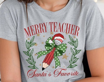 Christmas Teacher Shirt, Be Nice To The Teacher Santa Is Watching Shirt, Teacher Holiday Shirt, Christmas Shirt, Santa's Teach, Teacher Xmas