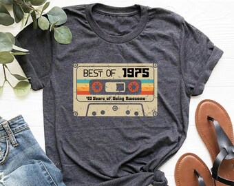Vintage 1975 Retro 48th Birthday Shirt 48th Birthday Gift For Women,48th Birthday Gift For Men,48th Birthday Best Friend,48th Birthday Woman