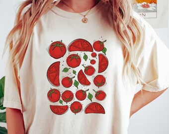 Tomato Shirt, Graphic Tee, Vegetable Shirt, Clothing Foodie, Gardening Gift, Veggie Shirt, Food Shirt, Garden T-shirt, Foodie Gift,Gardening