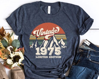 Vintage 1975 Retro 48th Birthday Shirt 48th Birthday Gift For Women,48th Birthday Gift For Men,48th Birthday Best Friend,48th Birthday Woman