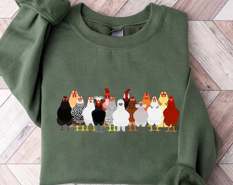 Chicken Sweatshirt, Mothers Day Chicken Sweatshirt, Women Chicken Sweatshirt, Love Chickens, Animal Sweatshirt, Funny Farmer Farm Hoodie