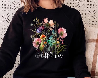 Vintage Cottagecore Shirt, Goblincore shirt, Boho wildflowers shirt ,Nature Shirt, Botanical Shirt Garden Lover Autumn Aesthetic Green witch