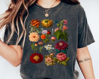 Flower Shirt, Gift For Her, Flower Shirt Aesthetic, Floral Graphic Tee, Floral Shirt, Flower T-shirt, Wild Flower Shirt, Wildflower T-shirt