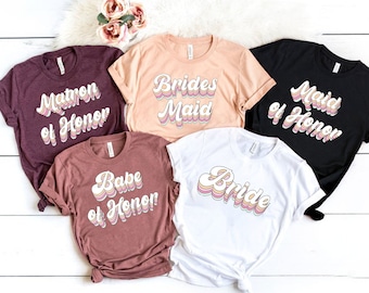 Retro Bride Shirt, Bride Babe Shirt, Retro Babe Shirt, Bridal Party Shirt, Engagement Shirt, Bachelorette Party Shirts, Bridesmaid Shirts