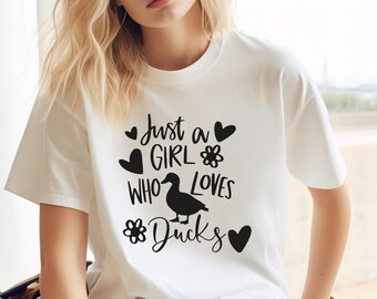 Just A Girl Who Loves Ducks Shirt, Ducks T-shirt, Animal Lover Shirt , Duck Mom Shirt, Cute Ducks Shirt, Funny Farmer Shirt, Ducks Lover Tee