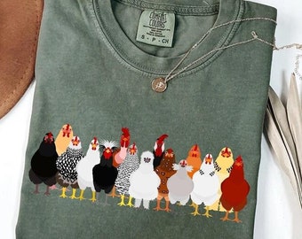 Comfort Colors® Women Chicken Shirt, Chicken Shirt, Animal Shirt, Mothers Day Chicken Shirt, Farmer Shirt,Chicken Lover Tee,Chicken Gift Tee