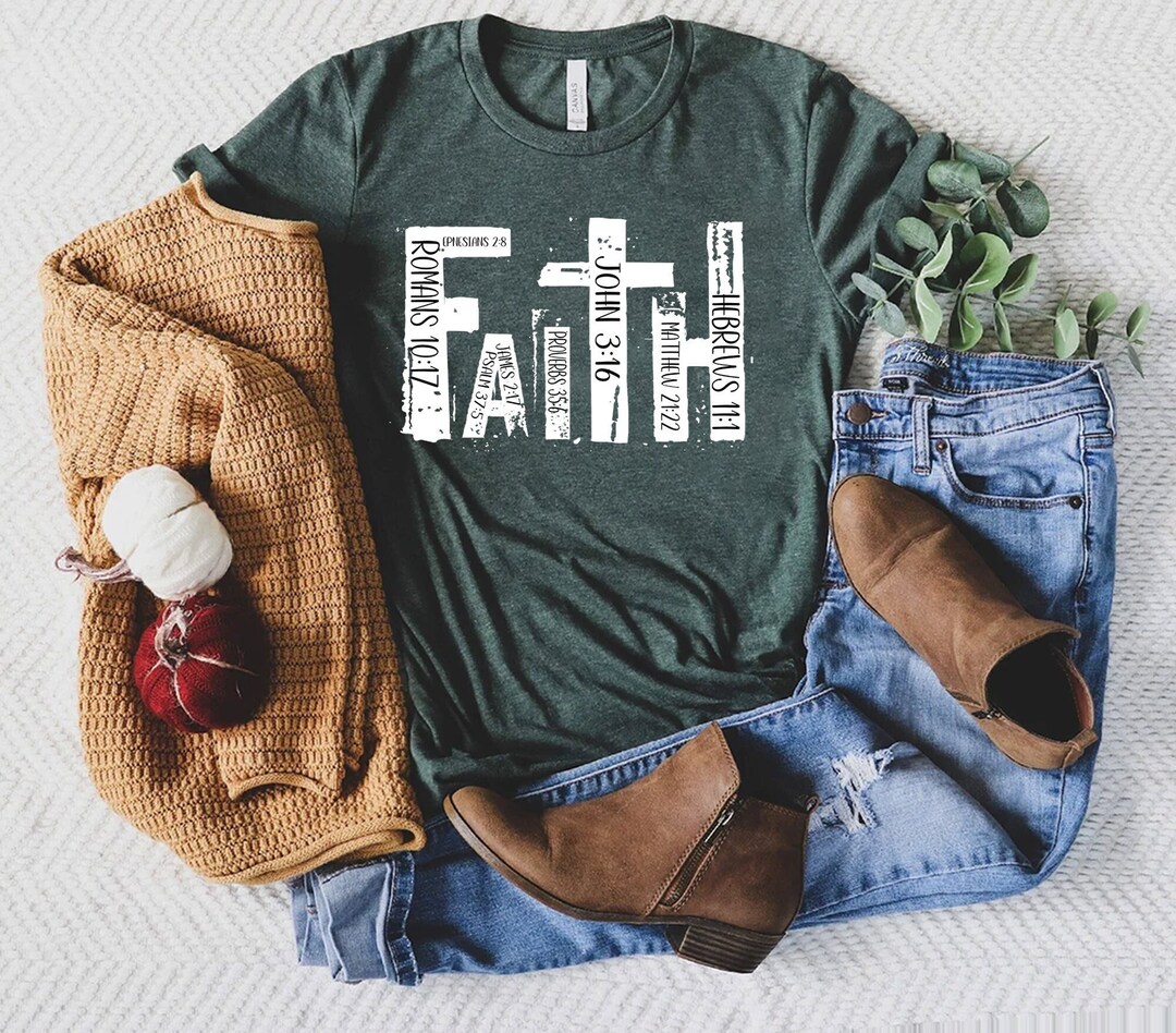 Scripture Tees Christian Shirt, Bible Verse T-shirt, Religious Outfit, Retro Faith T ...