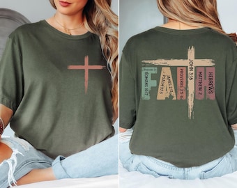 Christian Shirt, Bible Verse T-Shirt, Religious Outfit, Retro Faith T Shirt, Christian Cross Graphic Tees, Religious Sweatshirt, Faith Shirt