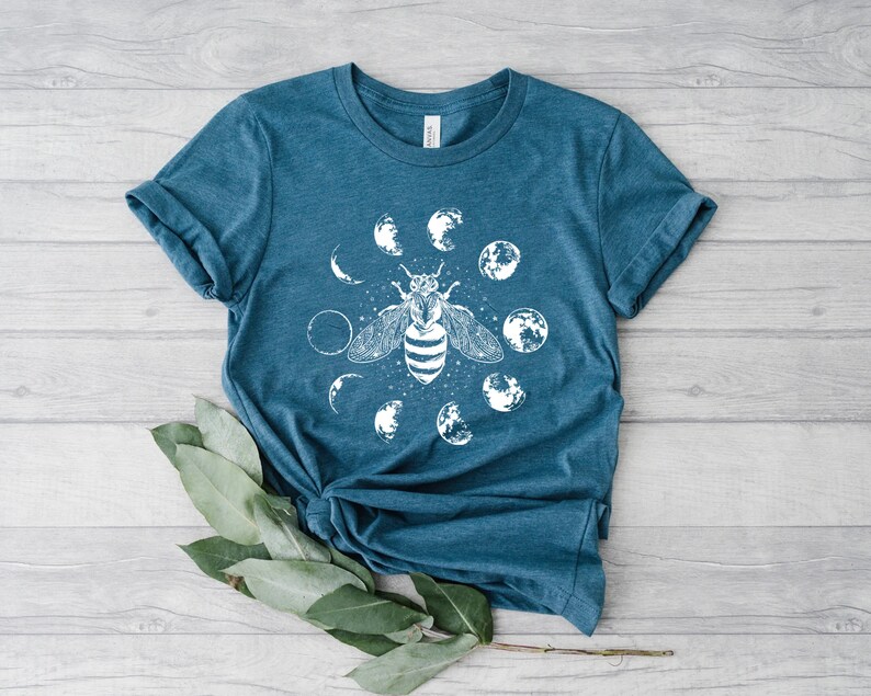 Mystical Moon Bee Shirt, Mystical Bee Shirt, Moon Phases Bee Shirt, Crescent Moon Full Moon Shirt, Moon Phases Bee Shirt,Bee Shirt,Bee Lover image 8