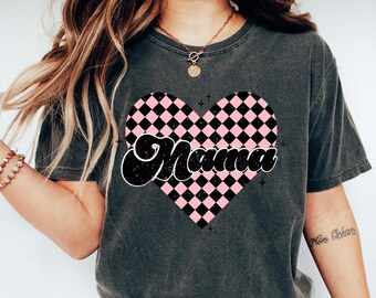 Custom Text Heart Line Shirt, Double Heart Shirt, Your Name Heart Line Shirt, Custom Grandma Shirt, Personalized Mom Shirt, Customized Heart