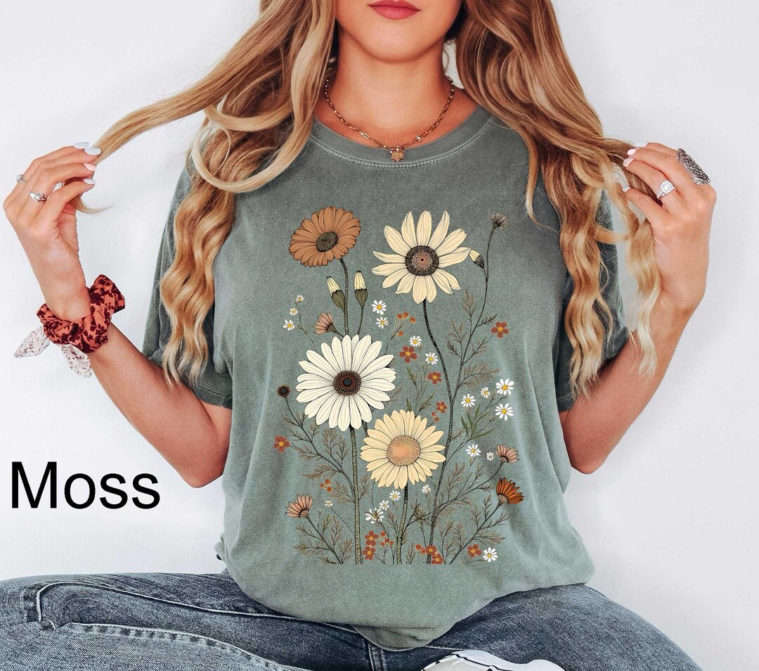 Comfort Colors® Wildflower T-shirt, Vintage Flower Shirt, Floral T ...