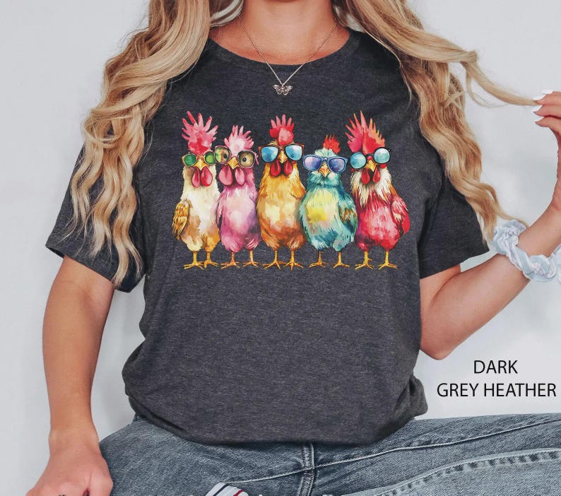 Chicken Shirt, Women Chicken Tee, Funny Farmer Shirt, Love Chickens, Animal Shirt, Mothers Day Chicken Shirt ,Chicken Lover Tee, Farm Shirt image 6