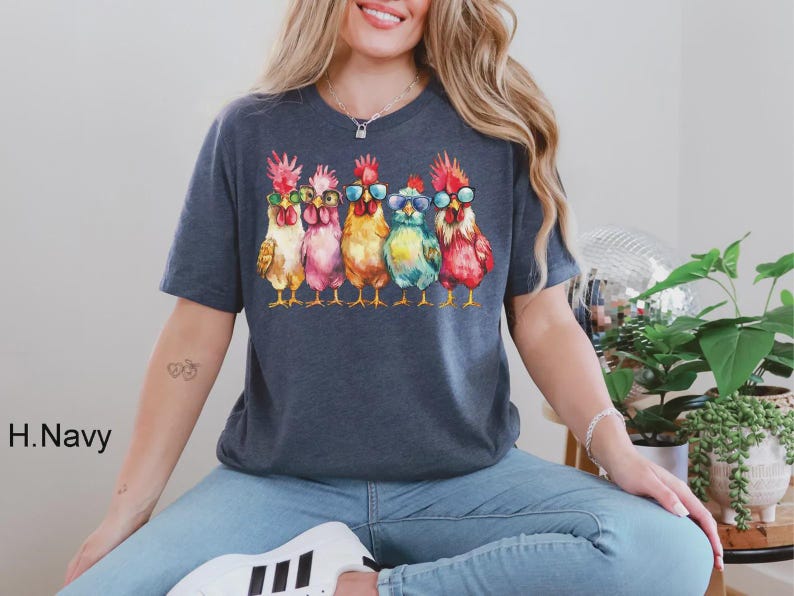 Chicken Shirt, Women Chicken Tee, Funny Farmer Shirt, Love Chickens, Animal Shirt, Mothers Day Chicken Shirt ,Chicken Lover Tee, Farm Shirt image 9