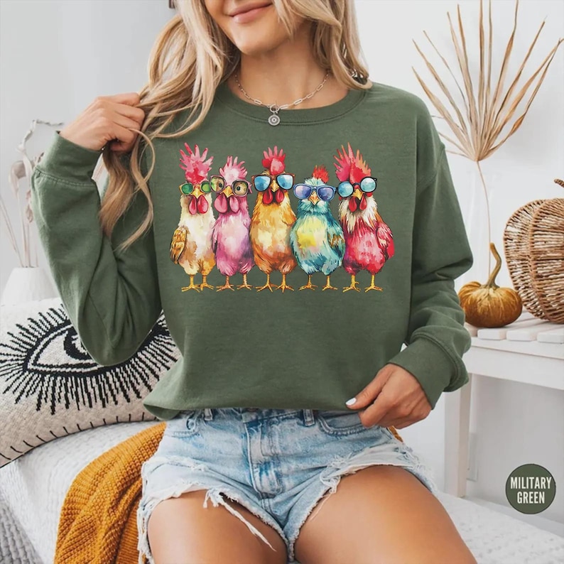 Chicken Shirt, Women Chicken Tee, Funny Farmer Shirt, Love Chickens, Animal Shirt, Mothers Day Chicken Shirt ,Chicken Lover Tee, Farm Shirt image 2