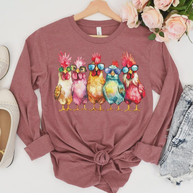 Chicken Shirt, Women Chicken Tee, Funny Farmer Shirt, Love Chickens, Animal Shirt, Mothers Day Chicken Shirt ,Chicken Lover Tee, Farm Shirt image 4