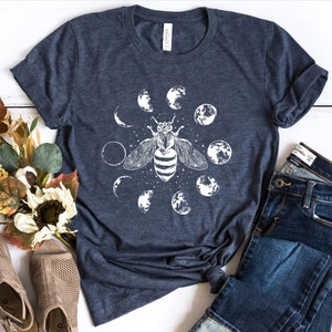 Mystical Moon Bee Shirt, Mystical Bee Shirt, Moon Phases Bee Shirt, Crescent Moon Full Moon Shirt, Moon Phases Bee Shirt,Bee Shirt,Bee Lover image 9