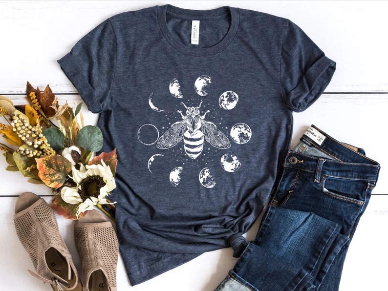 Mystical Moon Bee Shirt, Mystical Bee Shirt, Moon Phases Bee Shirt, Crescent Moon Full Moon Shirt, Moon Phases Bee Shirt,Bee Shirt,Bee Lover image 9