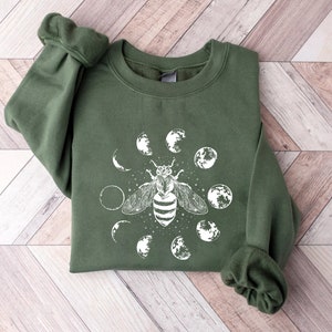 Mystical Moon Bee Shirt, Mystical Bee Shirt, Moon Phases Bee Shirt, Crescent Moon Full Moon Shirt, Moon Phases Bee Shirt,Bee Shirt,Bee Lover image 6