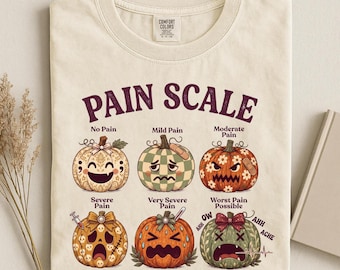 Pumpkin Pain Scale Shirt - Comfort Colors® Halloween Nurse Tee - Spooky Season Shirt - Halloween Medical Care Shirt