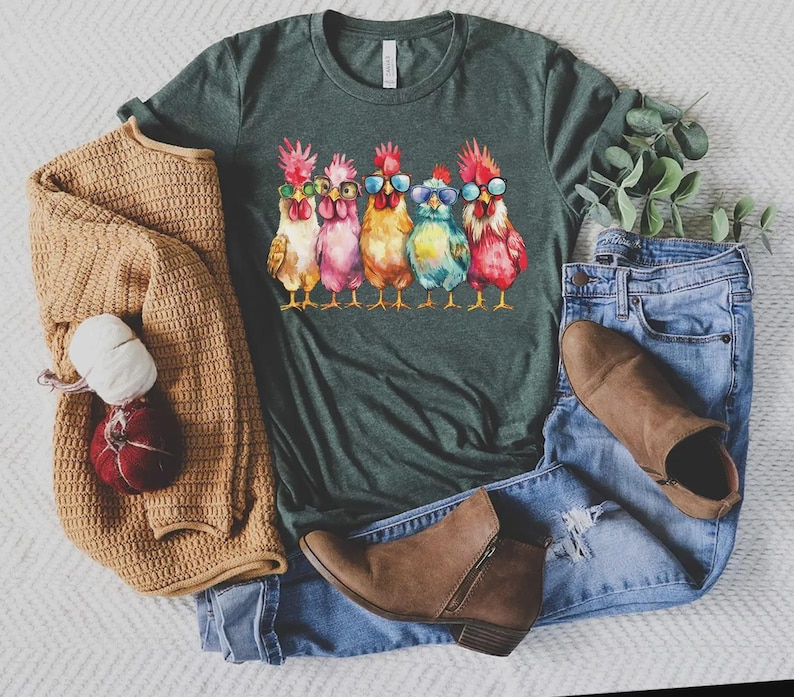Chicken Shirt, Women Chicken Tee, Funny Farmer Shirt, Love Chickens, Animal Shirt, Mothers Day Chicken Shirt ,Chicken Lover Tee, Farm Shirt image 8