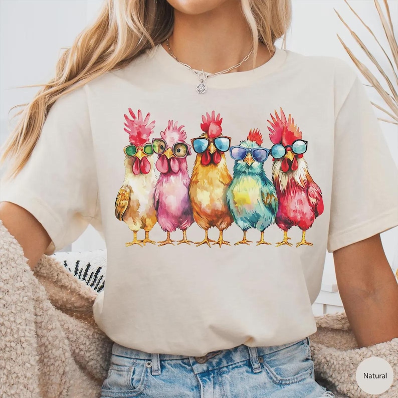 Chicken Shirt, Women Chicken Tee, Funny Farmer Shirt, Love Chickens, Animal Shirt, Mothers Day Chicken Shirt ,Chicken Lover Tee, Farm Shirt image 3