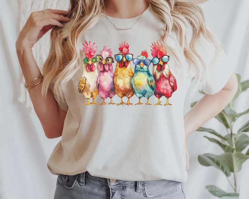 Chicken Shirt, Women Chicken Tee, Funny Farmer Shirt, Love Chickens, Animal Shirt, Mothers Day Chicken Shirt ,Chicken Lover Tee, Farm Shirt image 11