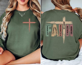 Christian Sweatshirt, Bible Verse T-Shirt, Religious Outfit, Retro Faith T Shirt, Christian Cross, Religious Sweatshirt, Faith Sweatshirt