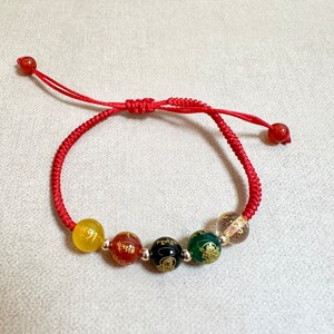 Five Wealth Gods Snake Knot Hand-Woven Five Elements Red Bracelet