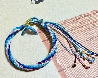 Chinese Style Fish Tail & Cosmic Circle Hand-Woven Bracelet