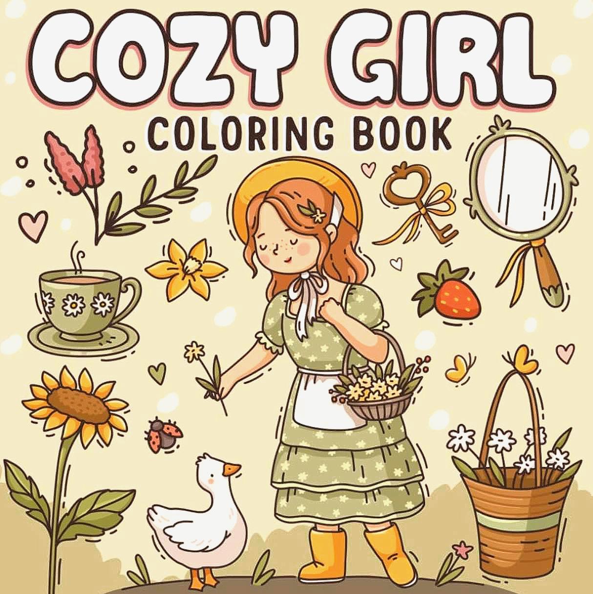 Cozy Girl Life Coloring Pages (42 Pages) | Cute Hygge & Cottagecore PDF | Instant Download