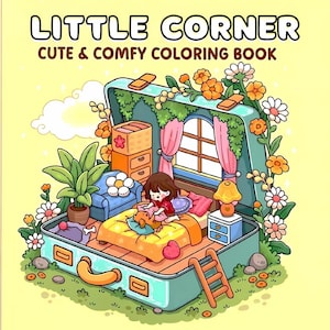 Little Corner Malbuch, 40 digitale Malseiten, PDF-Download, einfaches Malbuch, mutige und einfache Designs coco wyo