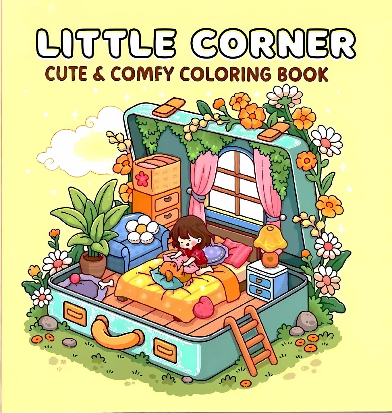 Little Corner Coloring Book PDF – 41 Digital Coloring Pages for Adults & Kids, Cute Cozy Designs, Instant Download - Image 1