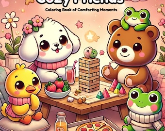 Cozy friends Coloring Book Cozy Friends: Coloring Book for Adults and Teens
