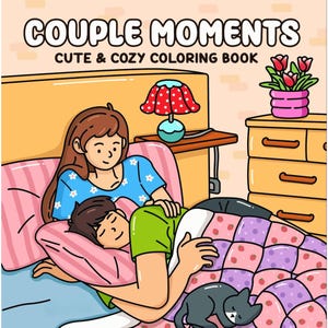 Fuzzy Hygge: Süßes gemütliches Malbuch für Erwachsene & Jugendliche Paar Momente Ausmalen für Erwachsene Buch 21 Seiten sofort download pdf coco wyo