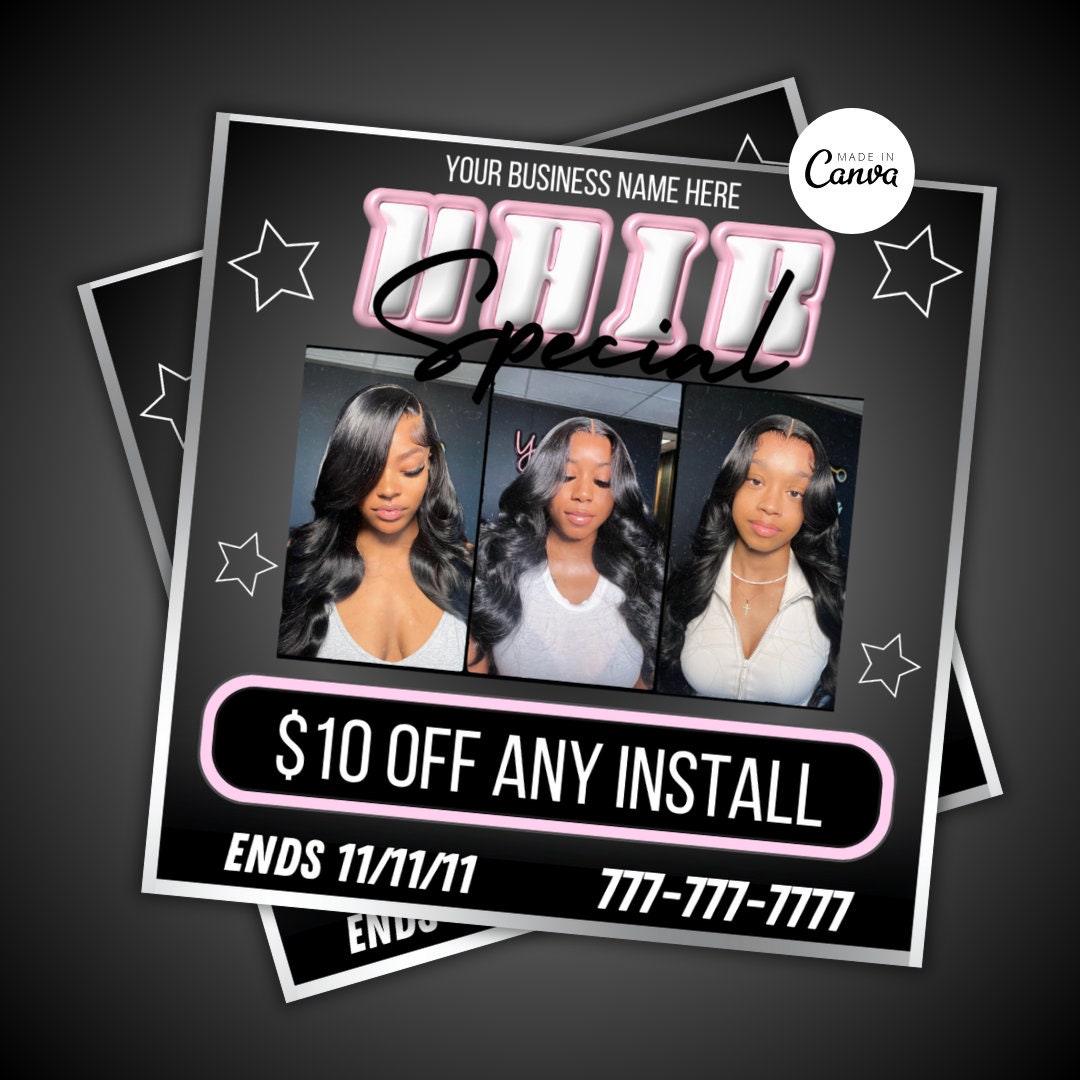 Hair Special Flyer Editable Etsy